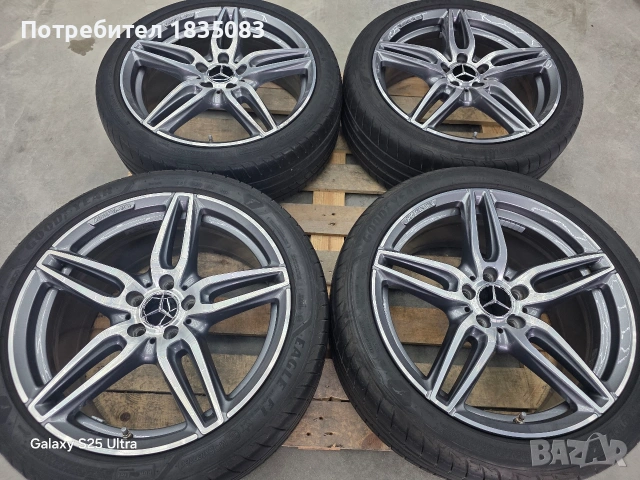 Лети джанти 19ки 5х112 Mercedes AMG + летни гуми GoodYear, снимка 2 - Гуми и джанти - 54528553