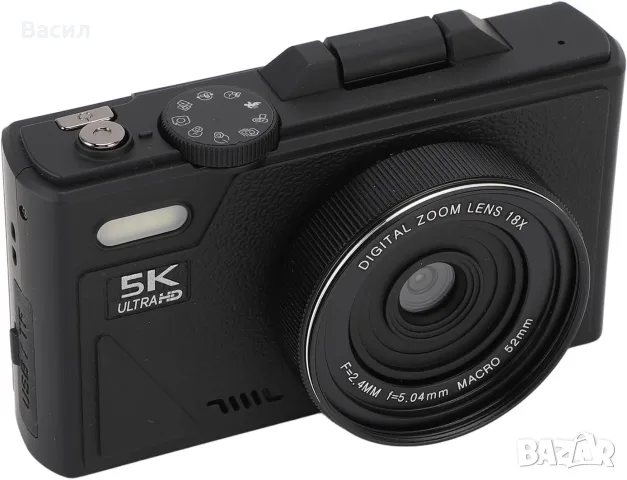Дигитална камера - 5K HD & 75MP  и 18X Digital Zoom - WiFi, снимка 2 - Фотоапарати - 55332734