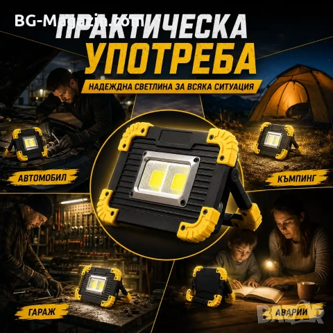 Мощна сервизна работна къмпинг лампа осветление преносима LED фенер USB за риболов палатка работа, снимка 6 - Къмпинг осветление - 51017061