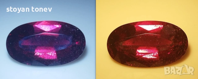 Изключително рядък колекционерски Color Change гранат 6.05 карата от Танзания!!, снимка 11 - Други - 54799635