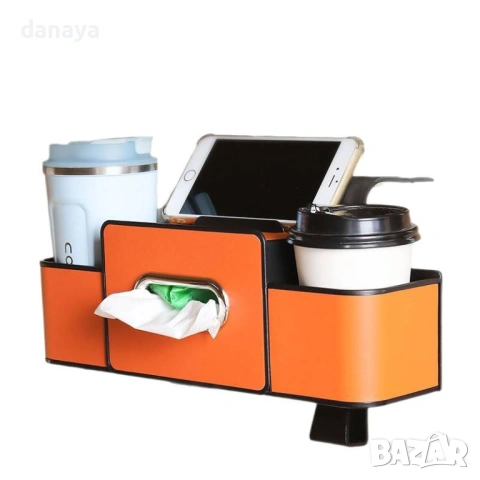 6078 Органайзер за седалка за кола с поставка за чаши и телефон, снимка 4 - Аксесоари и консумативи - 54121712