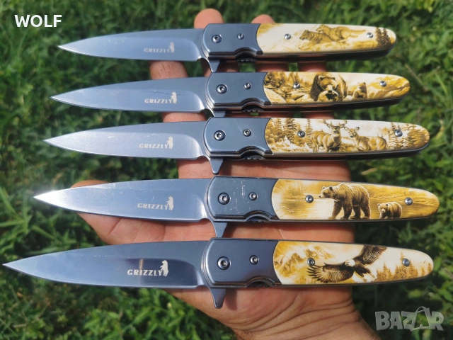 Grizzly Полу автоматични ловджийски ножки, снимка 2 - Ножове - 55212948