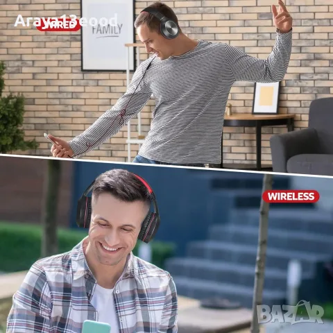 Rydohi Bluetooth Over-Ear Безжични слушалки с микрофон – 68 часа работа, Bluetooth, 3 EQ режима, снимка 4 - Bluetooth слушалки - 55537516