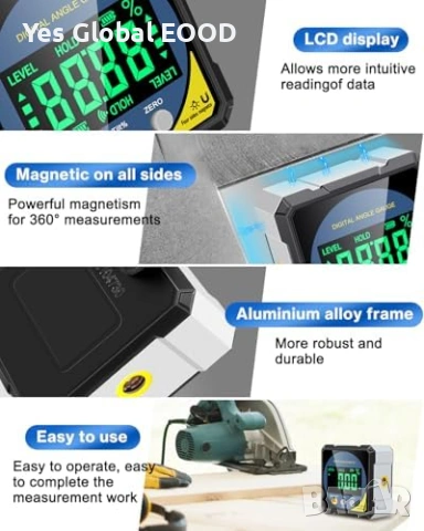 Lytool дигитален ъгломер IP54 с магнитна основа, снимка 5 - Друга електроника - 54640741