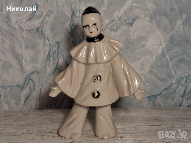Стара Порцеланова Фигура Тъжният Мим