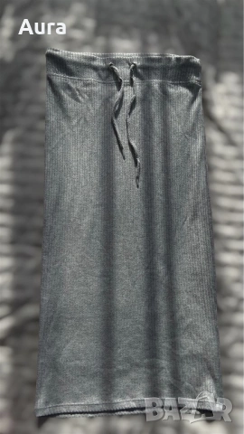 ribbed-knit midi pencil skirt