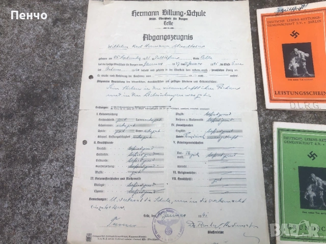 ЛОТ стари немски документи WWII - WEHRMACHT - ОРИГИНАЛ, снимка 6 - Антикварни и старинни предмети - 54711581