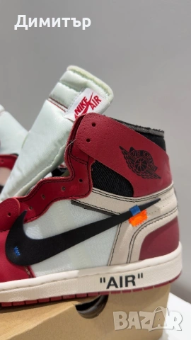 Nike off-white x air jordan 1 Chicago, снимка 10 - Маратонки - 54537248