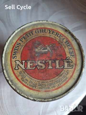 ✅КУТИЯ ОТ ШВЕЙЦАРСКО СИРЕНЕ PETIT GRUYERE - NESTLE❗, снимка 3 - Антикварни и старинни предмети - 54633428