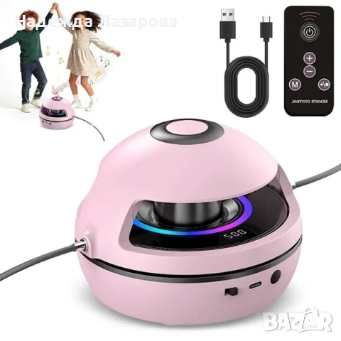 Интелигентно електронно въже за скачане Bluetooth LED брояч 1–10 нива на скорост – Розова