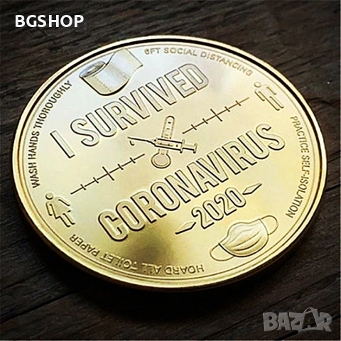 Монета Fuck Covid-19 Coronavirus - Gold, снимка 2 - Нумизматика и бонистика - 54944383