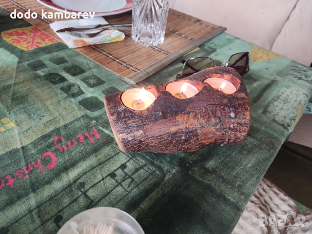 Дървени свещници, снимка 10 - Други - 53630234
