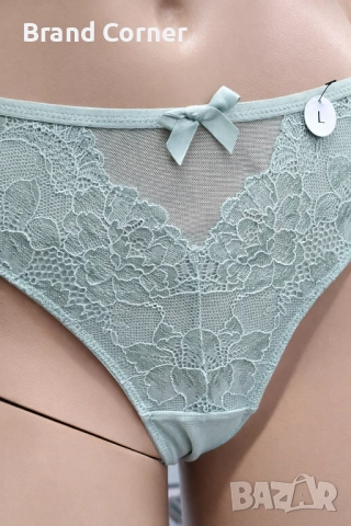 Hunkemöller дамско дантелено долнище, размер L, ментов цвят, снимка 3 - Бельо - 54538668