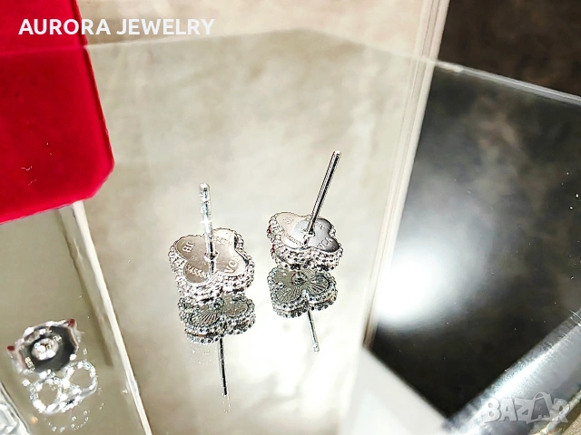 Van Cleef & Arpels VCA Silver Clear Sweet Alhambra Дамски Обеци, снимка 7 - Обеци - 54422509