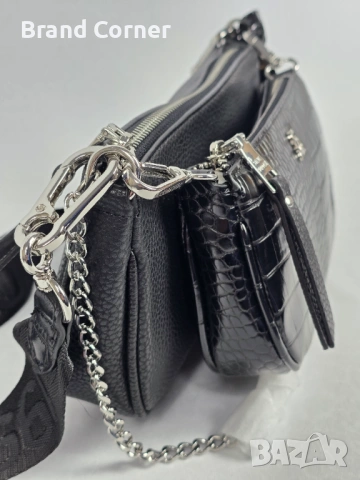 Нова дамска чанта Steve Madden MAXIMA Black Croc с портмоне, снимка 3 - Чанти - 54405313
