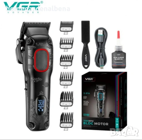 Професионална машинка за подстригване VGR V-016 – Метален корпус, BLDC мотор, снимка 2 - Машинки за подстригване - 54076215