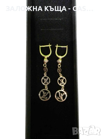 Златни обеци Louis Vuitton 14 карата (проба 585) – 2.40 гр