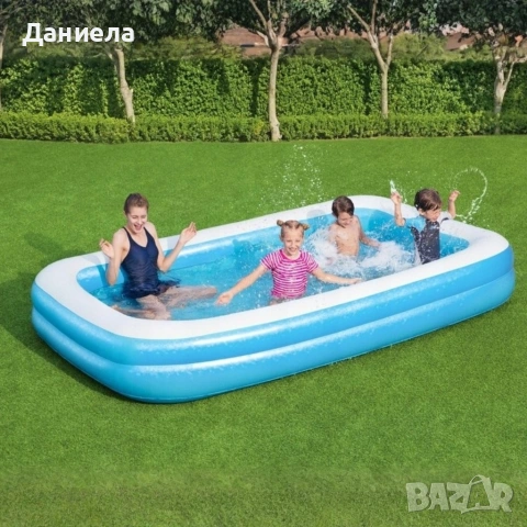 Надуваем семеен басейн 262 x 175 x 51 см – просторен правоъгълен басейн с капацитет 778 л, снимка 3 - Басейни и аксесоари - 54958294