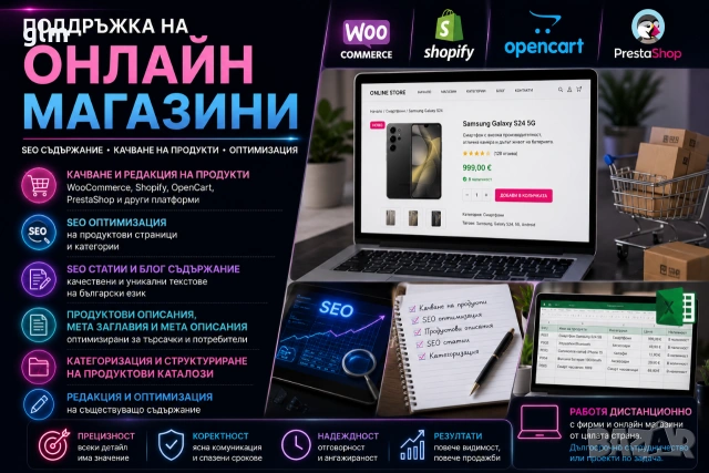 SEO копирайтър | Качване и поддръжка на продукти в онлайн магазини, снимка 3 - Друго - 55042750