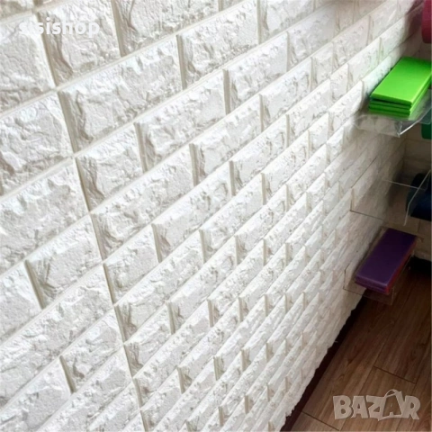 Самозалепващи бели 3D тухлени тапети 2990, снимка 7 - Други - 55210713