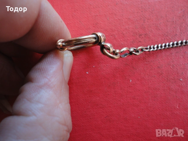 Позлатен кюстек верижка джобен часовник Double SP Gund, снимка 2 - Мъжки - 54095701