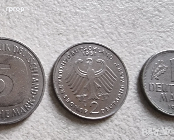 Германия. ФРГ . 1 , 2 и 5  дойче марки. 