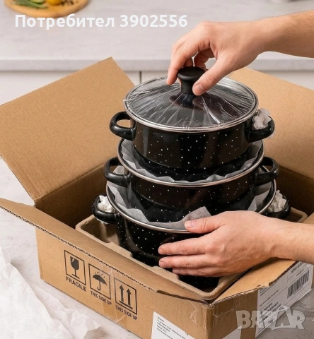 комплект тенджери + тиган, снимка 3 - Съдове за готвене - 55203196