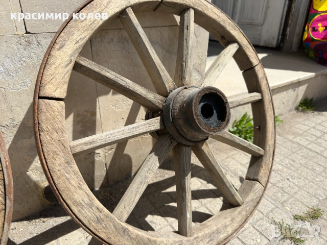 стари немски колела от каруца, снимка 4 - Антикварни и старинни предмети - 54330478