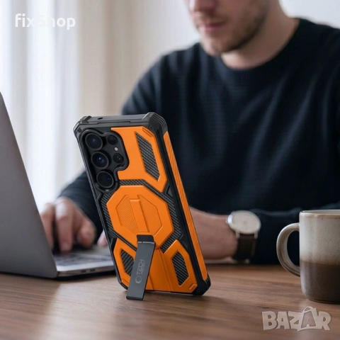 TECH-PROTECT MAGBLAST MAGSAFE + GLASS 2-PACK GALAXY S26 ULTRA BLACK/ORANGE, снимка 6 - Калъфи, кейсове - 54887324