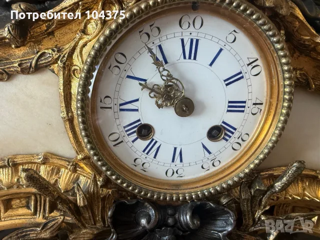 19 век. Бронзов часовник, снимка 3 - Антикварни и старинни предмети - 55681897