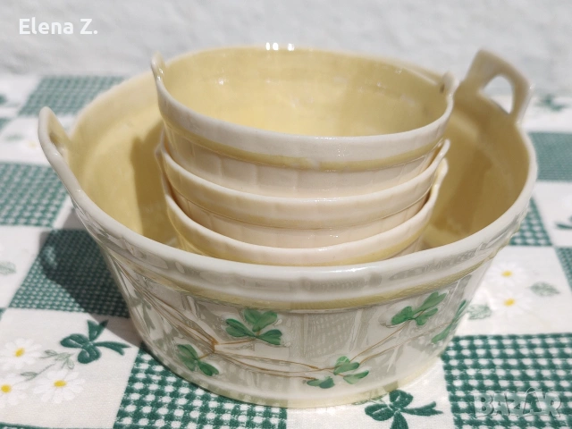 Прекрасни съдчета от фин пароски порцелан Belleek Ireland