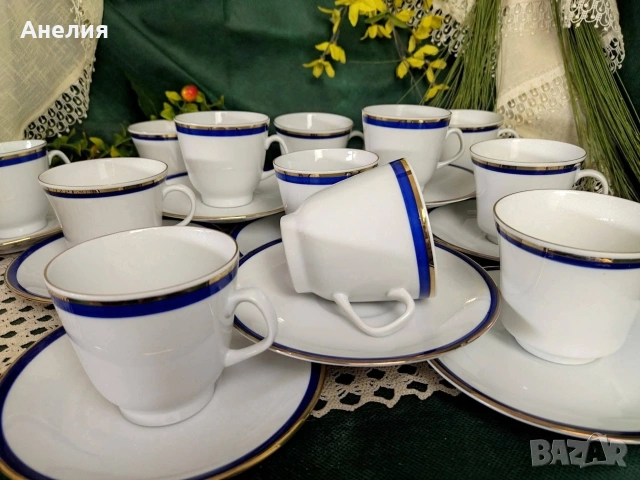 PMR бели с кобалтов кант сетове чудесни! 