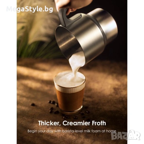Miroco Milk Frother, Електрическа машина за млечна пяна  за кафе, лате, капучино, снимка 4 - Кани - 55167016