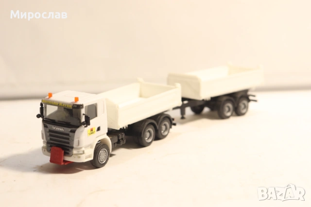 HERPA 1:87 H0 SCANIA САМОСВАЛ ГОНДОЛА КАМИОН МОДЕЛ КОЛИЧКА, снимка 3 - Колекции - 54396302