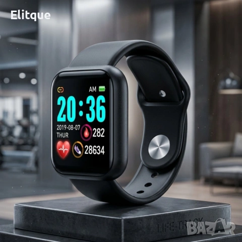 Смарт часовник L18 черен – фитнес тракер с пулс, кръвно, SpO2 и известия от телефон