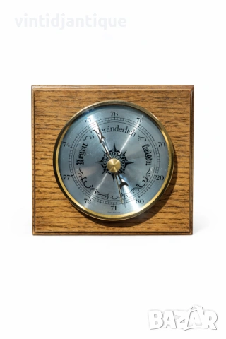 Аналогова метеорологична станция от масивен дъб, снимка 3 - Антикварни и старинни предмети - 54065619