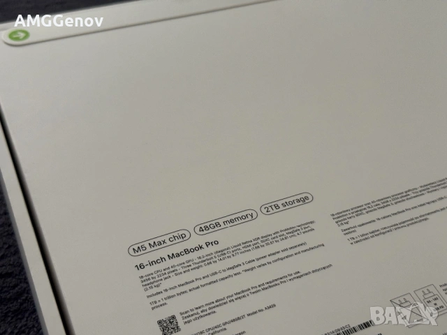 Чисто Нов Macbook Pro 16’ M5 Max/48GB Ram/2TB SSD/Гаранция, снимка 12 - Лаптопи за работа - 54448070