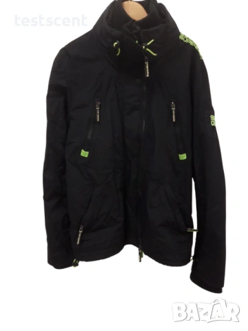 SUPERDRY Wind Attacker Jacket 2XL - Black Neon - Fleece Lined - Оригинално мъжко яке, снимка 2 - Якета - 54011659