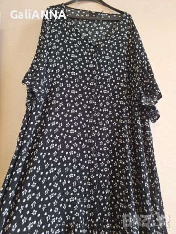 СТРАХОТНА РОКЛЯ ЧЕРНО И БЯЛО 3XL-4XL