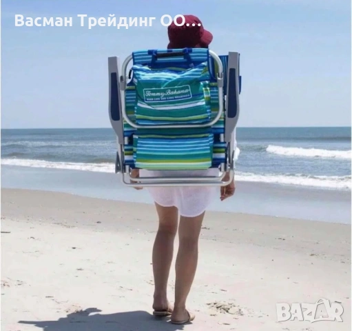 Томи Бахама ПРОМОЦИЯ 2 Плажни Стола и Чадър Tommy Bahama ЛЯТО2026, снимка 7 - Къмпинг мебели - 46720215