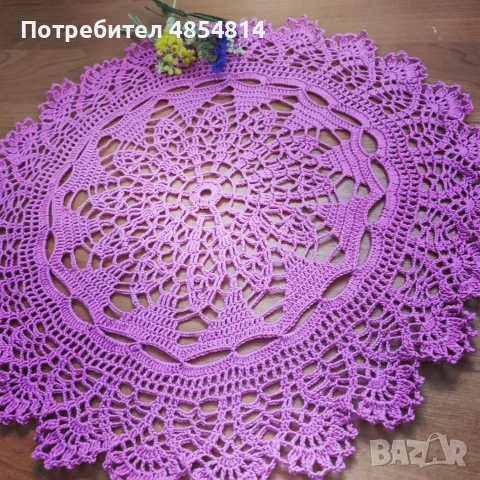 Дантелена салфетка с диаметър 35 см, снимка 2 - Други - 55179317
