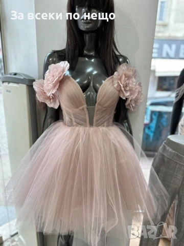 Романтична Тюлена Рокля С Ефектни Рози и Деликатен Корсет Код Roni43, снимка 3 - Рокли - 54015763