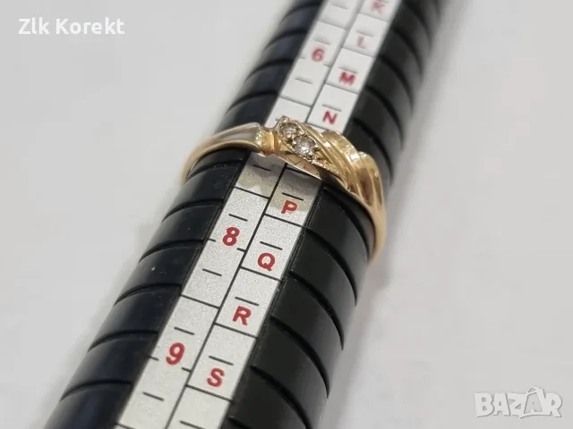Дамски златен пръстен с ковани камъни, снимка 7 - Пръстени - 55492854