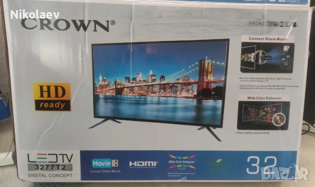 LED TV Crown 32 инча отличен, снимка 5 - Телевизори - 54661854