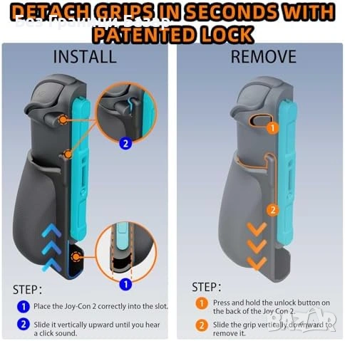 Нови Грипове за Switch 2 Joy-Con противоплъзгащи ляв и десен за геймъри игри, снимка 6 - Аксесоари - 54129182