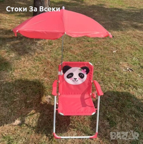 Детски сгъваем стол с чадър за плаж и градина, снимка 4 - Други - 54329052