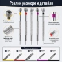 Професионални фини часовникарски отвертки с резервни върхове за смяна на батерии часовници ремонт, снимка 4