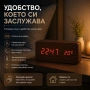 Постоянно светещ електронен часовник с дигитален термометър за стая, снимка 3