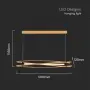 LED Полилей 15W Дизайн Дърво + Черно Тяло Топло Бяла Светлина, снимка 4