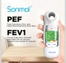 Пиков дебитомер Sonmol,Bluetooth,PEF и FEV1 за деца,възрастни,астма,ХОББ и други белодробни - нов, снимка 2